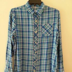 Arizona Girls Long Sleeve Button-Down Plaid Shirt